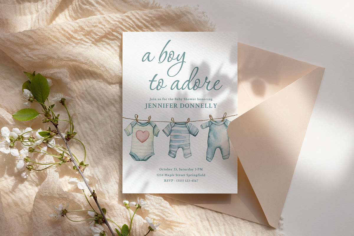 Carina - Baby Shower Invitation, an Invitation Template by CinderHeart Designs (Photo 1 of 4)