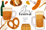 Beer Festival Clipart collection, a Food Illustration by ViktoriaLapshyna (Thumbnail 1 of 6)