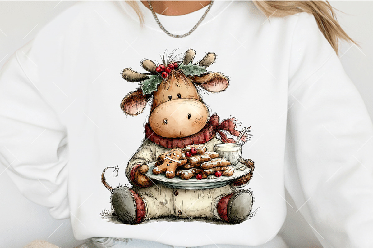 Christmas Cute Reindeer Clipart, an Illustration by OK Design (Photo 6 of 6)
