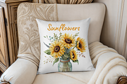 Watercolor Sunflower Clipart Bundle, an Illustration by MockupWizard (Thumbnail 5 of 5)