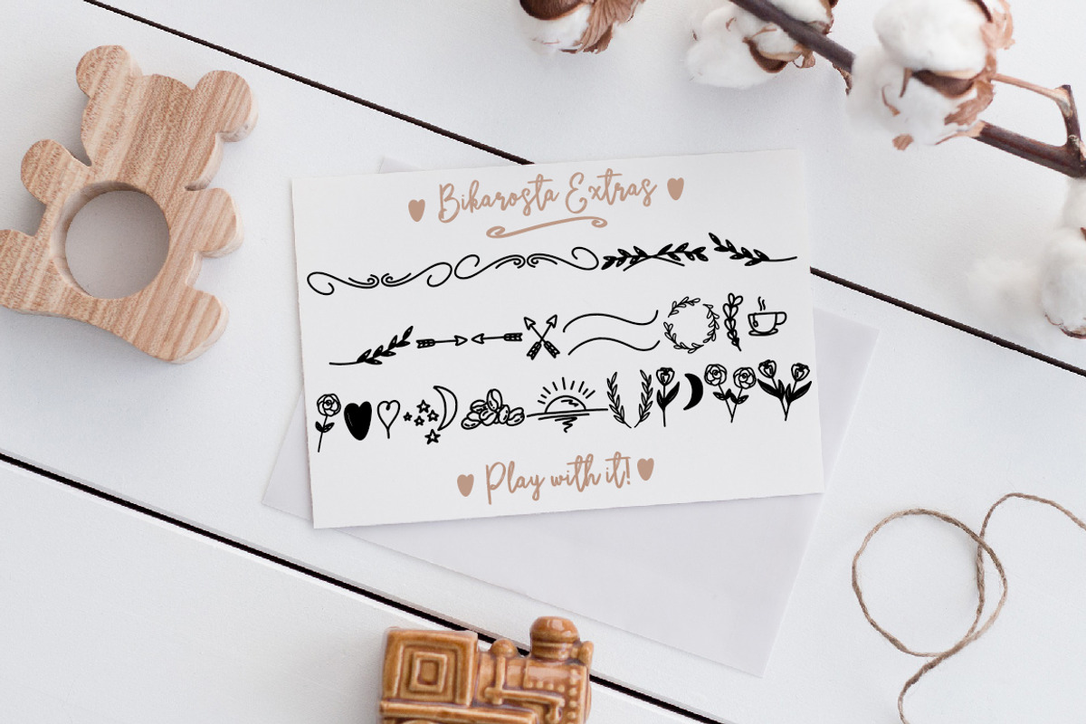Bikarosta Font Duo with Extras, a Script Font by Maulana Creative (Photo 13 of 17)