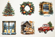 Cozy Cabin Christmas Winter Holiday, an Illustration by RobertsArt (Thumbnail 6 of 7)
