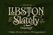 Libston - Luxurious Vintage & Extras, a Serif Font by Fortunes Co (Thumbnail 1 of 14)