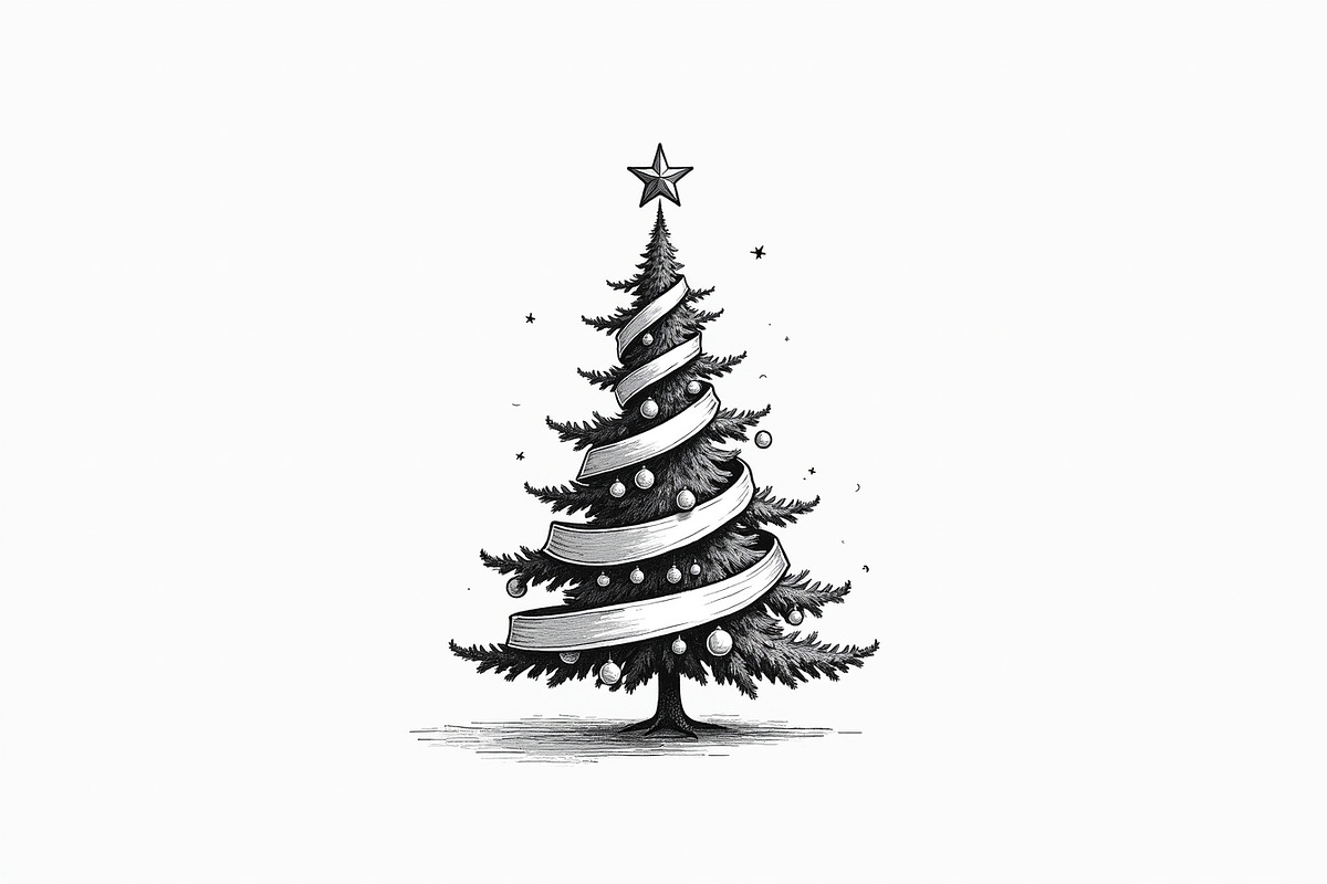 Festive Christmas Tree Silhouette Bu, an Illustration by Artivon (Photo 5 of 21)