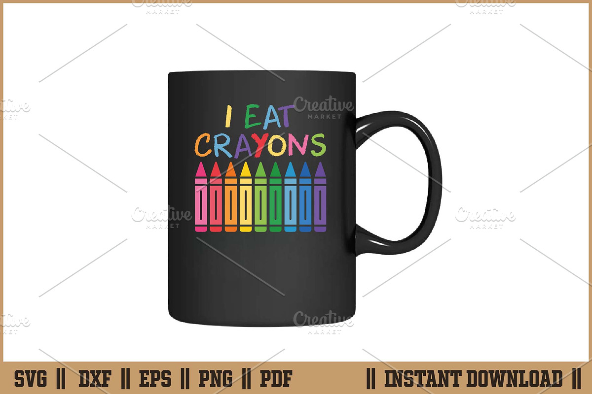 I Eat Crayons Funny Quote Design SVG, a Work Illustration by Handy Arts Studio (Photo 3 of 3)
