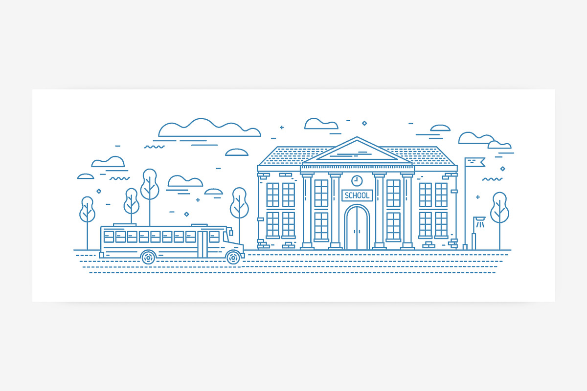 School building line art, an Education Illustration by Good Studio (Photo 3 of 4)