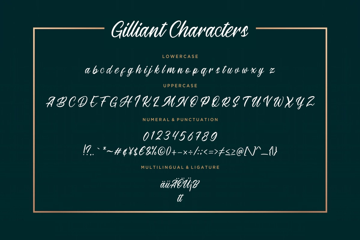 Gilliant Script Business Font preview 7