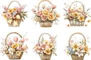 Watercolor Spring Flower Basket, an Illustration by Designking (Thumbnail 2 of 5)