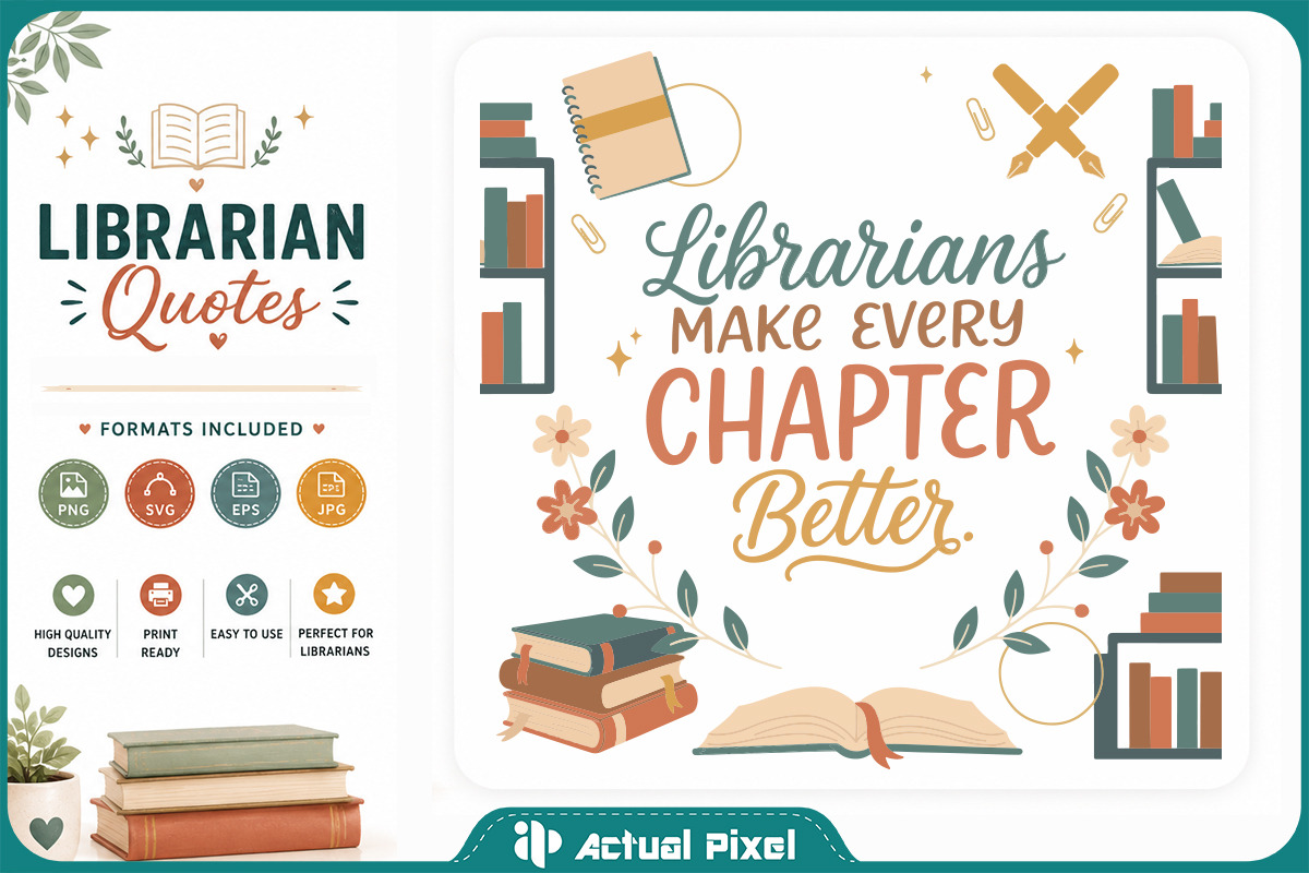 Librarian Quotes Bundle, an Object Graphic by Actual Pixel (Photo 12 of 20)
