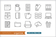Minimal organize icons, an Outline Icon by Picture Window (Thumbnail 1 of 5)