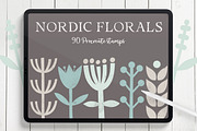 Nordic Florals Procreate Stamps, a Brush Add-On by Little Nordic Atelier (Thumbnail 1 of 6)