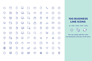 100 Business Line Icons, an Outline Icon by fidjei (Thumbnail 2 of 2)