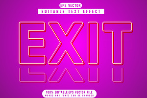 Exit Vector 3d Editable Text Effect