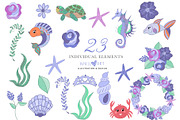 Cute Little Mermaid Clipart, an Illustration by Oh Darling Graphics (Thumbnail 3 of 3)