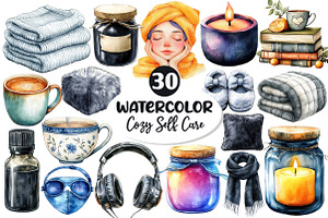 Cozy Self Care Clipart Bundle, an Illustration by Dream Creation