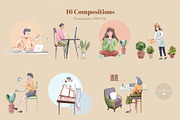 Work from Home with people concept, a Person Illustration by CreativeValuation (Thumbnail 3 of 13)
