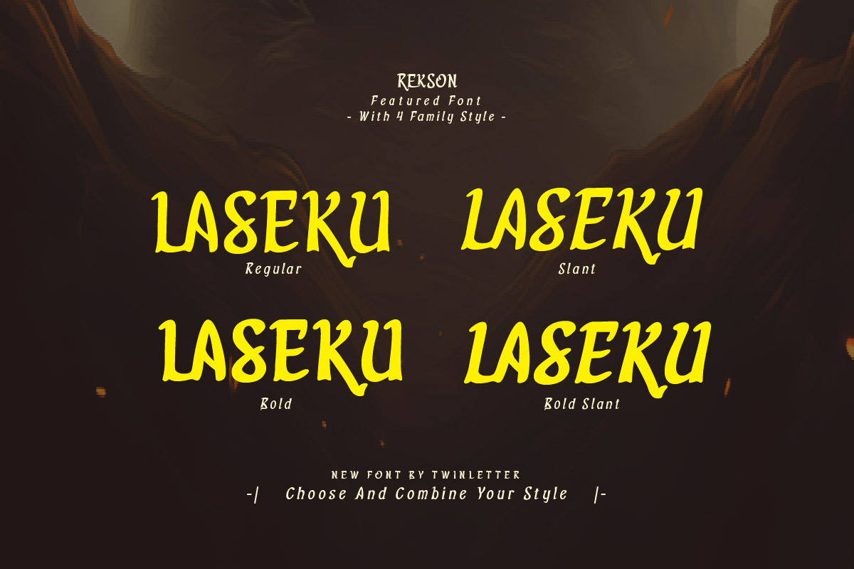 Rekson - Movie Display Font, a Handwritten Font by twinstd (Photo 4 of 10)