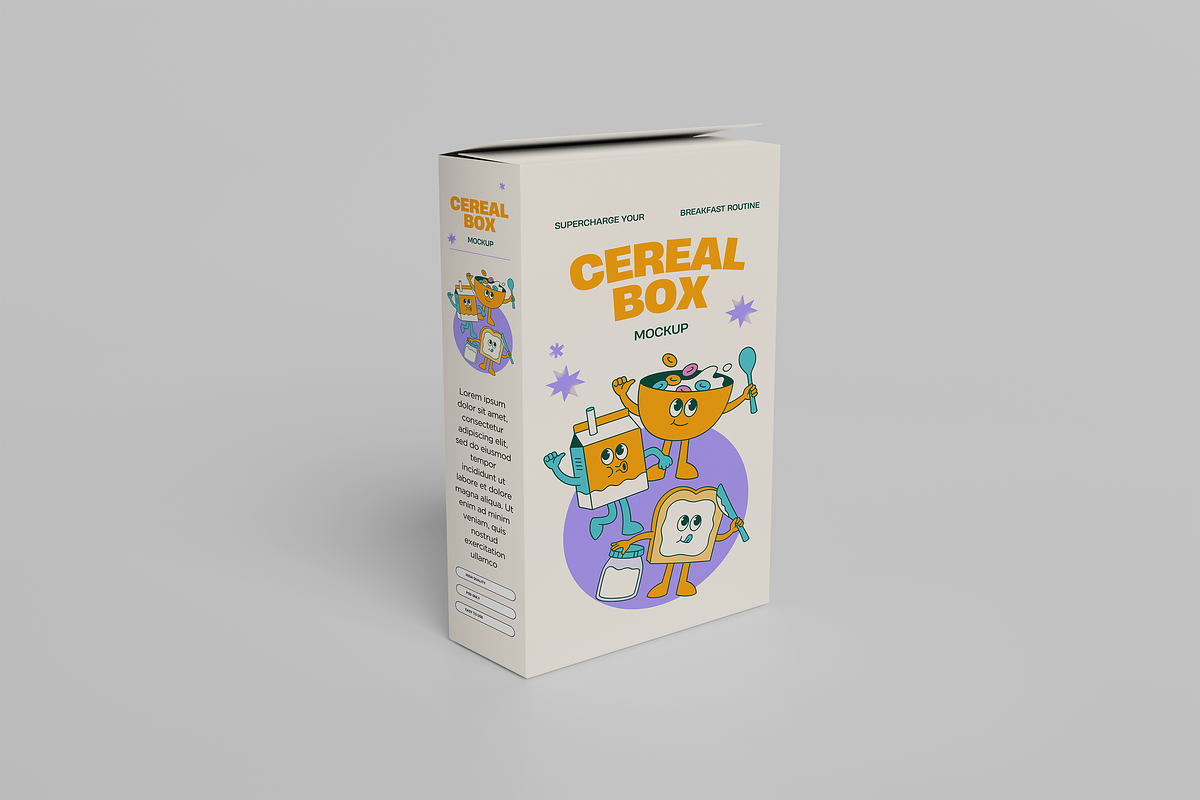 Cereal Box Mockup, an Advertising Mockup by xavier_studio (Photo 2 of 5)