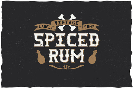 Spiced Rum Vintage Label Typeface, a Symbol Font by Anton Antipov