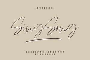 Sing Song | Handwritten  Script Font