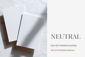 White Neutral Duo Invitation Mockup, a Product Mockup by Serenefeeling