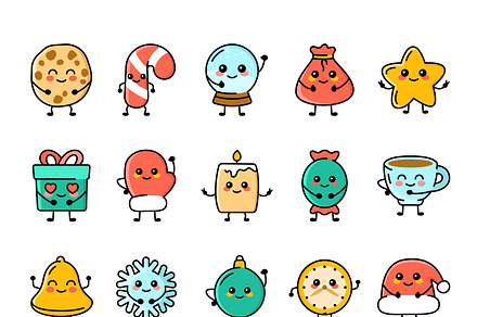 Christmas emoticons., an Emoji Icon by Backwoods_studio