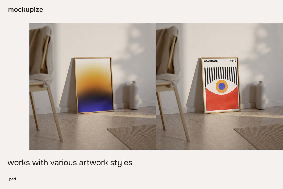 DIN A Wall Leaning Frame Mockup, a Household Mockup by mockupize (Photo 5 of 7)
