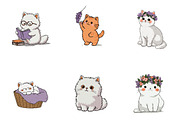 Cute Cats Clipart, a Seasonal Illustration by CreationArt (Thumbnail 5 of 5)
