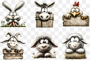Whismical Peeking Farm Animals PNG, a Seasonal Illustration by Designking (Thumbnail 4 of 4)