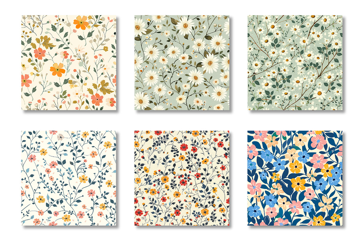 Ditsy Pastel Flowers Seamless Patter, a Pattern Graphic by Canvas Craft (Photo 3 of 6)