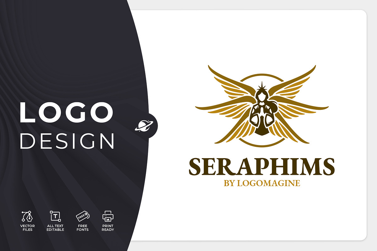 Seraphims - Angel Logo Template, a Branding & Logo Template by LOGOMAGINE (Photo 1 of 16)