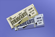 Brown Flat Museum Ticket, a Card Template by graphicook (Thumbnail 2 of 3)