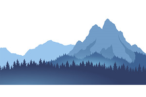 Foggy mountains landscape background, an Illustration by the8monkey