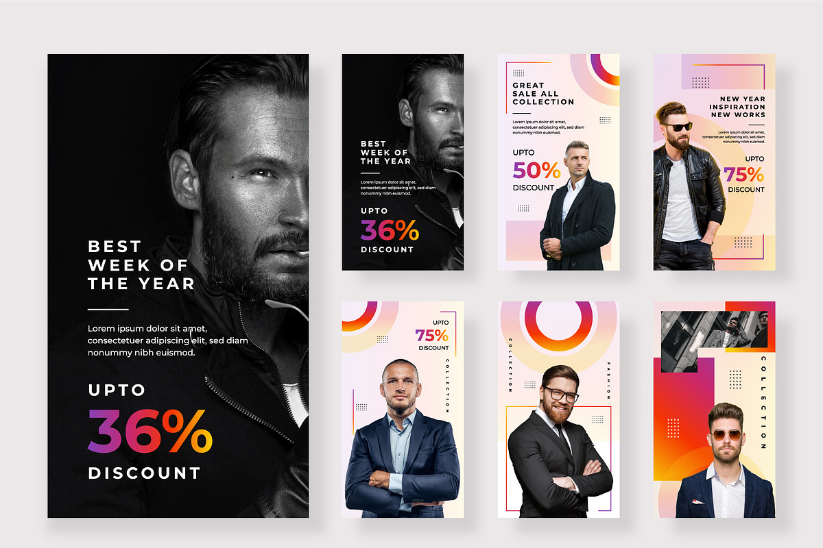 Men's Fashion Instagram Story, a Social Media Template by MightyDesign (Photo 1 of 6)