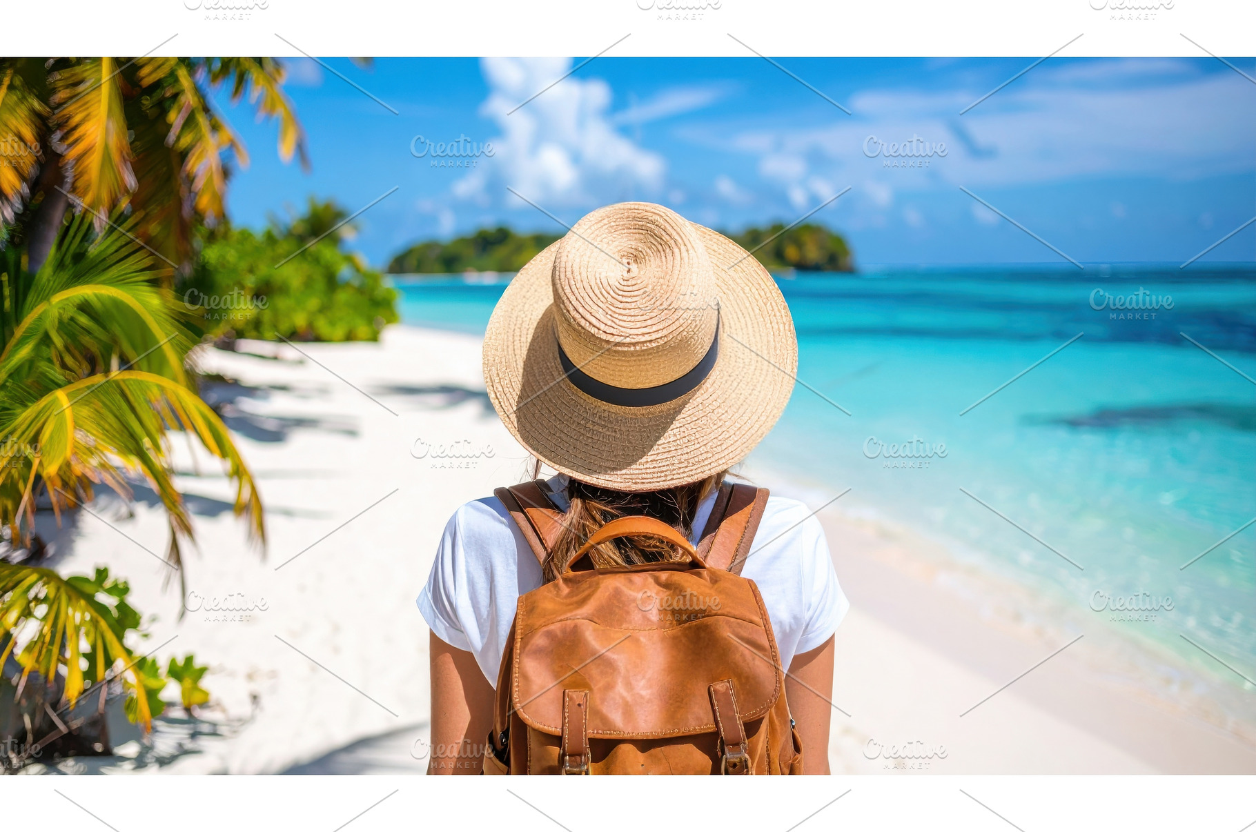 Back view of woman with hat on, a Holiday Photo by Igor Tichonow