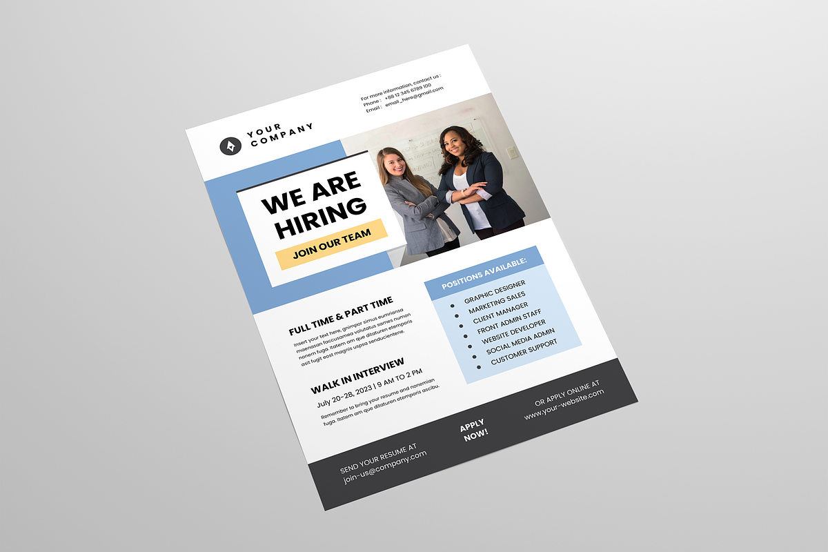 Job Vacancy Flyer | MS Word & Indd, a Flyer Template by Leaflove
