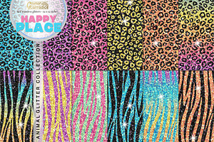Rainbow animal print glitter, a Pattern Graphic by Gaynor Carradice Designs