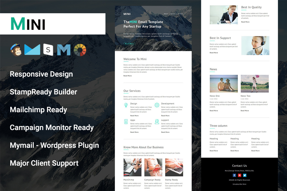 MINI - Responsive Email Template, an Email Template by Pennyblack Templates (Photo 1 of 2)
