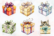 Birthday Gift Watercolor Cliparts, a Seasonal Illustration by RobertsArt (Thumbnail 5 of 7)