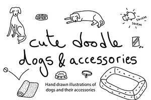 Cute Doodle Dogs And Accessories