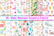 Baby Dinosaur Seamless Pattern, a Pattern Graphic by Digital Studio (Thumbnail 1 of 7)