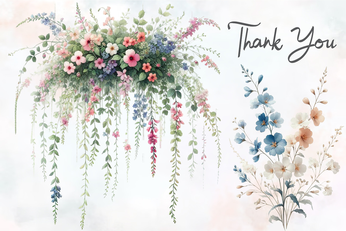 Larkspur Flower Watercolor Cliparts, an Illustration by RobertsArt (Photo 7 of 7)