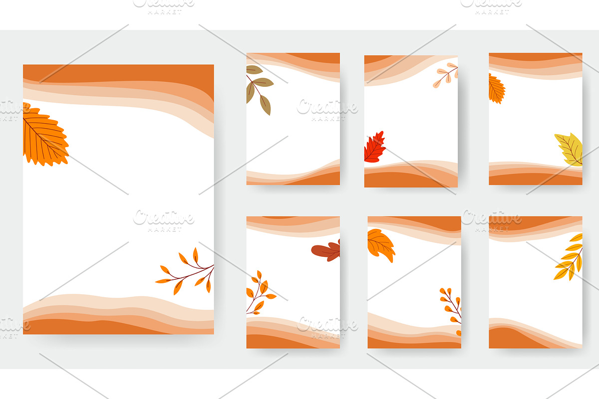 Set of autumn text document layouts, a Texture Illustration by Tati_Kli