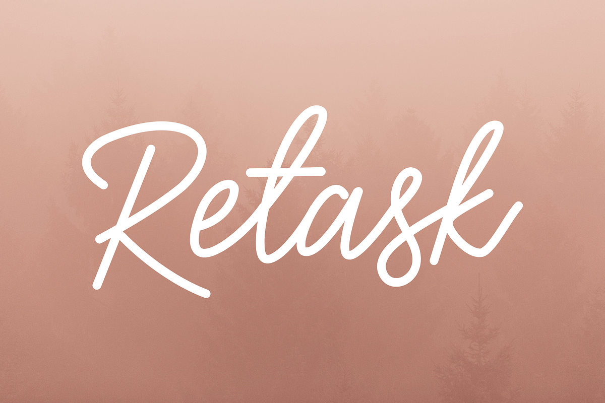 Retask Font, a Script Font by windestrian (Photo 1 of 3)