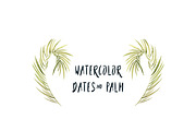 Watercolor Dates & Palms, an Object Graphic by Zahra Makes (Thumbnail 1 of 2)
