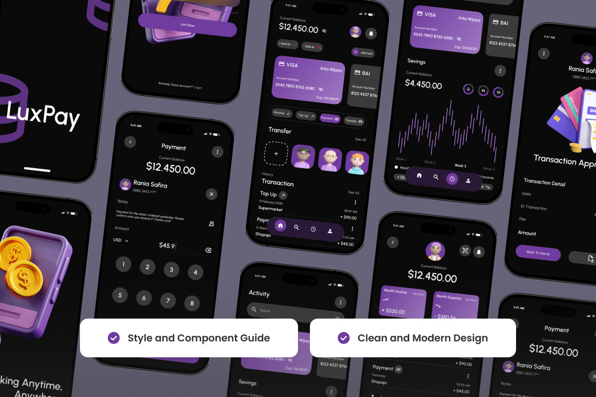 LuxPay - Premium Financial App UI, an App Template by productype1 (Photo 3 of 5)