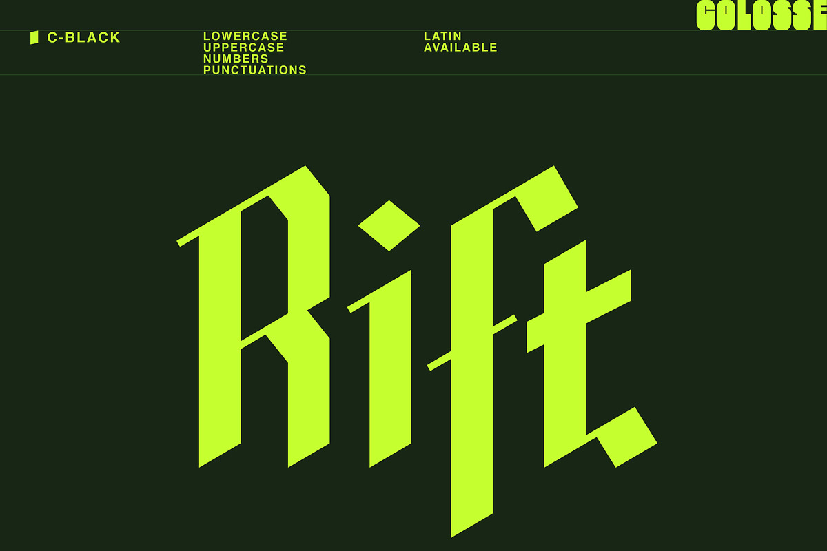 c-black display type, a Blackletter Font by Colosse Foundry (Photo 5 of 8)