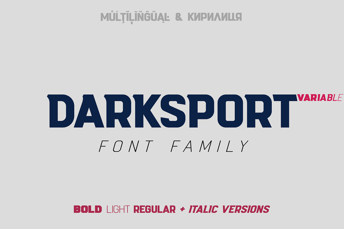 Darksport Font Family Variable, a Sans Serif Font by Sentavio (Photo 1 of 14)