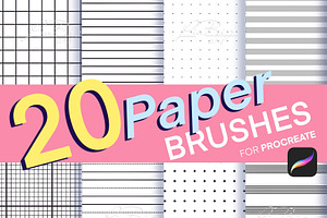 20 Procreate Paper Brushes Set