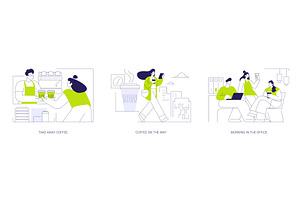 Morning coffee isolated cartoon, a Person Illustration by Visual Generation